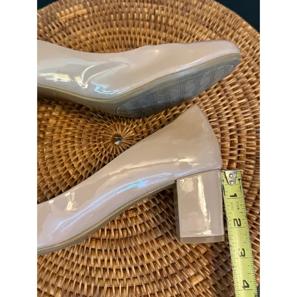 CL by‎ Laundry Nude Patent Block Heel Pumps Round Toe Shoes Size 8.5 ACF-001 - Image 3
