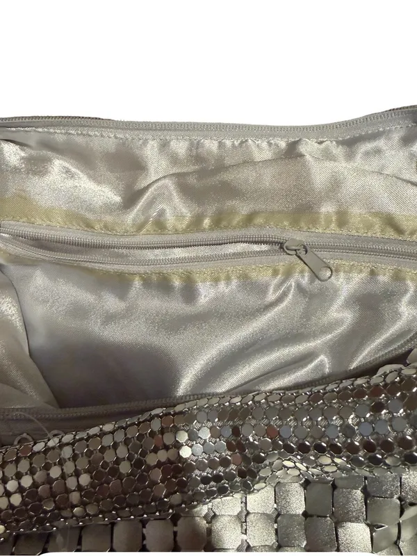Metallic Silver Chainmail Hobo Shoulder Bag NWOT - Image 6