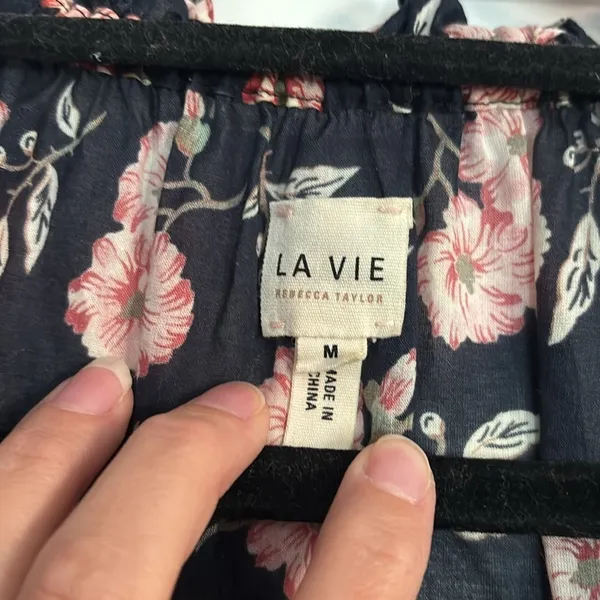 La Vie by Rebecca Taylor Floral Blouse with Ruffle and Polka Dot Details - Image 3