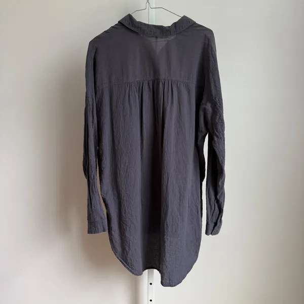 Free people shirt‎ women's size XS love, her madly, gauze, oversized shirt, blue - Image 7