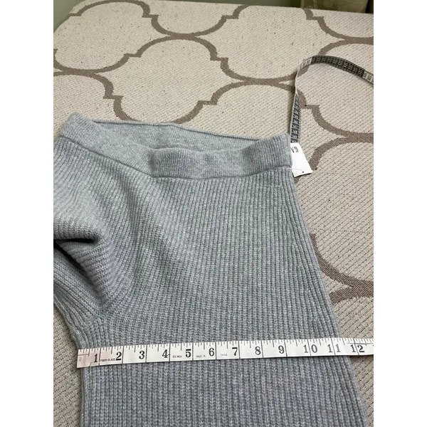 Gap CashSoft Wide Leg Ribbed Knit Pull-On Pants Light Grey Heather Medium NWT - Image 8