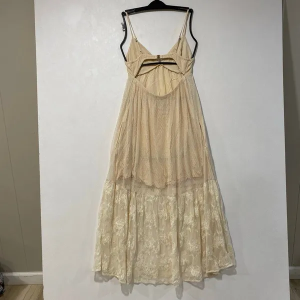 Abercrombie & Fitch Lace Maxi Dress S Cream Cottagecore Fairy Boho - Image 4