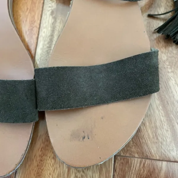 Steve Madden Kaara Strappy Olive Tie Up Sandals - Image 3
