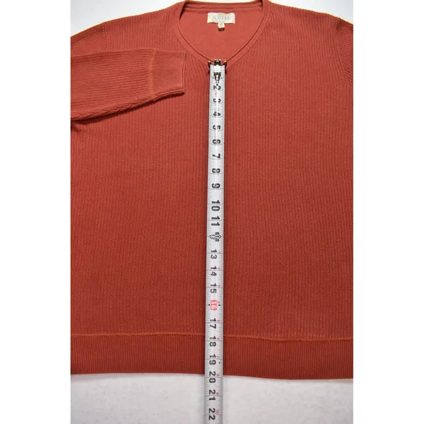 Islander Womens Terracotta Orange 100% Cotton Ribbed V-Neck Sweater Size M - Image 7
