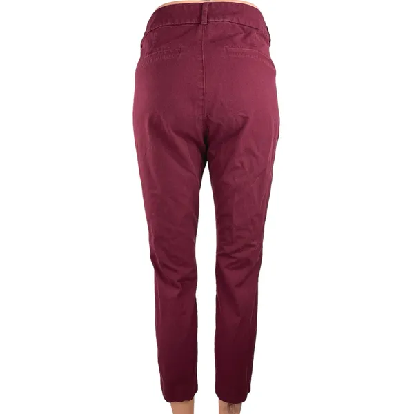 Old Navy Women's Red Pixie High Rise Flat Front Ankle Skinny Dress Pants Size 8 - Image 3