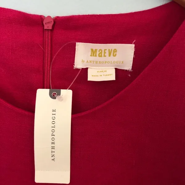 Anthropologie Bright Pink Maeve Womens Shift Dress - Image 4