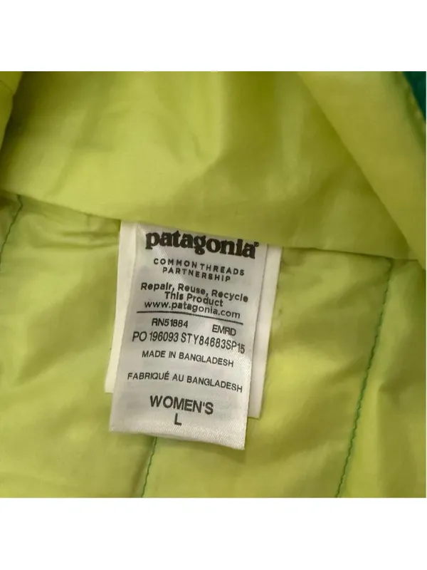 Patagonia 84693 Women's Emerald Green Down Puffer Sweater Jacket - L - Image 6