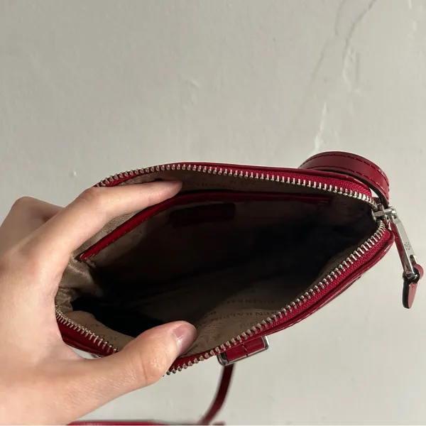 Vintage Lauren Ralph Lauren Cow Leather Red Shoulder Bag Y2K Country Western - Image 12