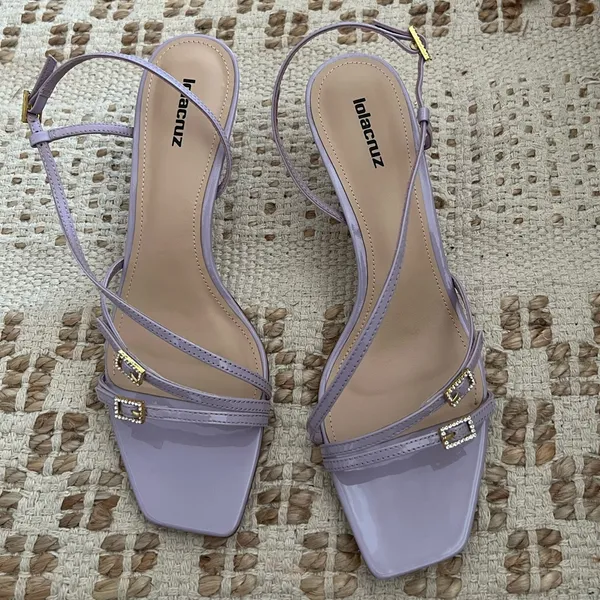 Anthropologie Lola Cruz Asymetrical Buckle Heels New Box - Image 4