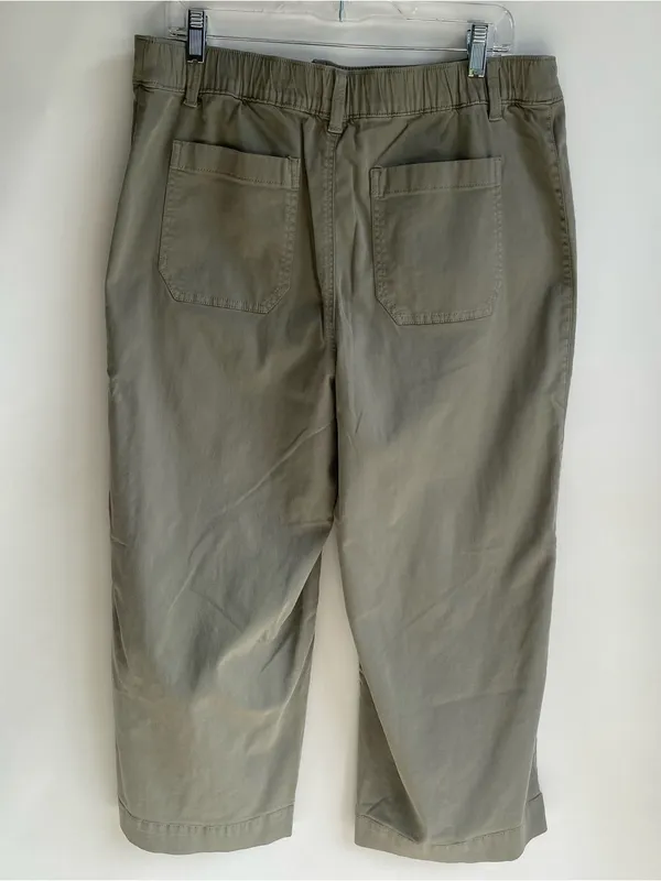 Sonoma wide leg crop pant sailor front olive green chino casual summer 16 - Image 5