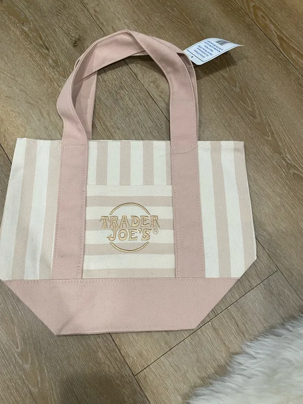 Trader Joe’s Bag Tan Summer Pink - Image 2