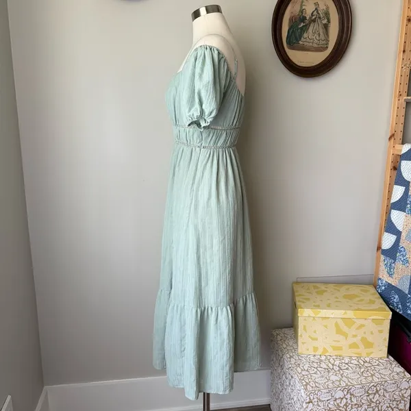Sage green milkmaid dress - ASTR - Image 6
