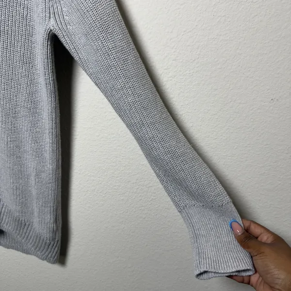 J.‎ Crew Women Cotton Cashmere Turtleneck Sweater Small Gray Shaker Knit Luxury - Image 7