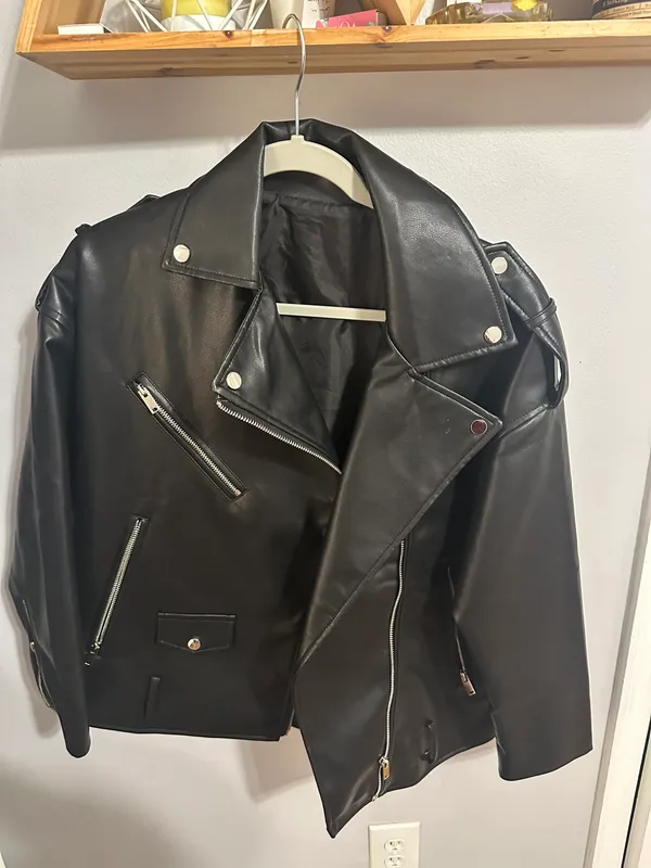 Black Rivet Black Faux Leather Jacket - Image 2