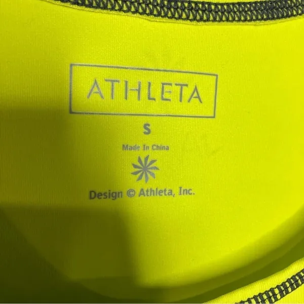 Athleta neon long sleeve shirt kangaroo pocket size small‎ - Image 3