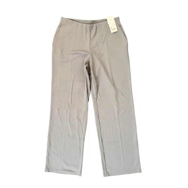 UNIQLO grey elastic waist ponte pants, size M, NWT - Image 2