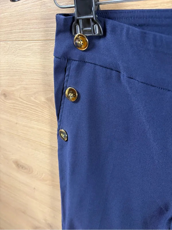Nanette Lepore Navy Blue Stretchy Crop Pull-on Pants NWT Size Small - Image 7