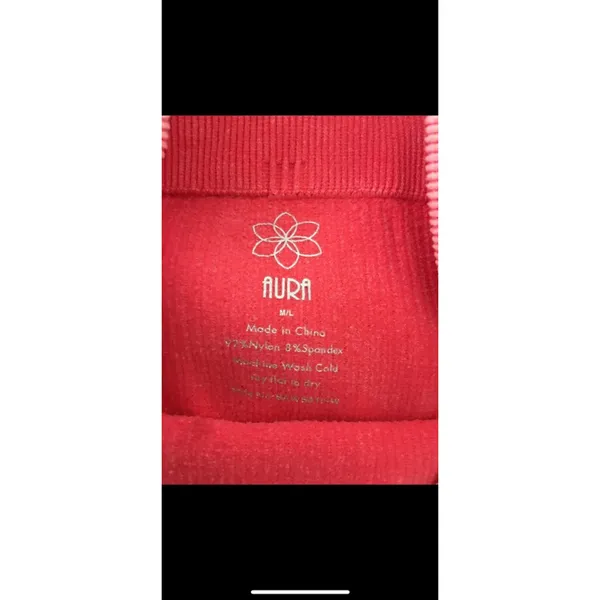 NWTs Aura Ribbed‎ Bike Shorts Bright Coral Stretch Athleisure Yoga Workout M/L - Image 5