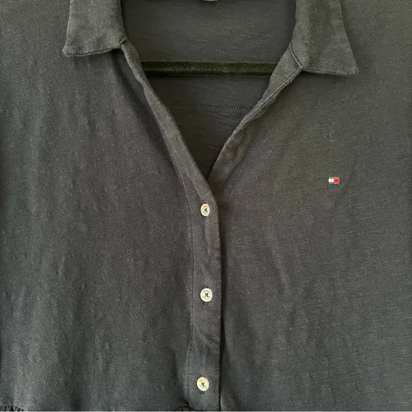 Tommy Hilfiger Navy Blue Polo Dress Large Cotton Babydoll Short Sleeve - Image 6