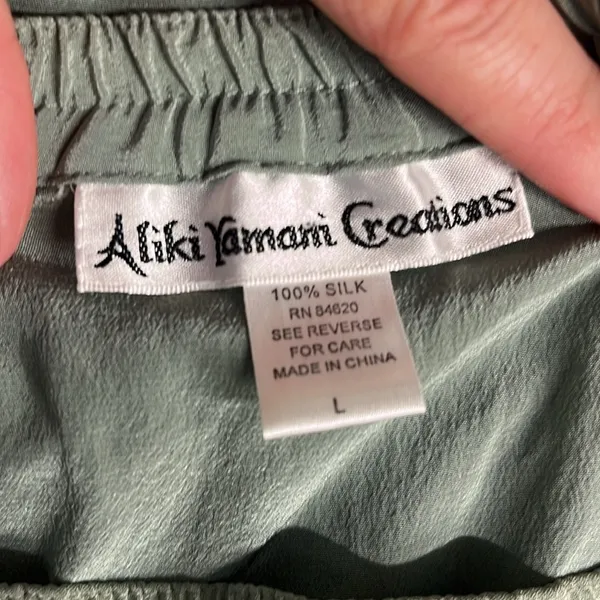 Rare‎ 100% silk skirt large stretchy waist Aliki Yamani Creations lightweight - Image 7