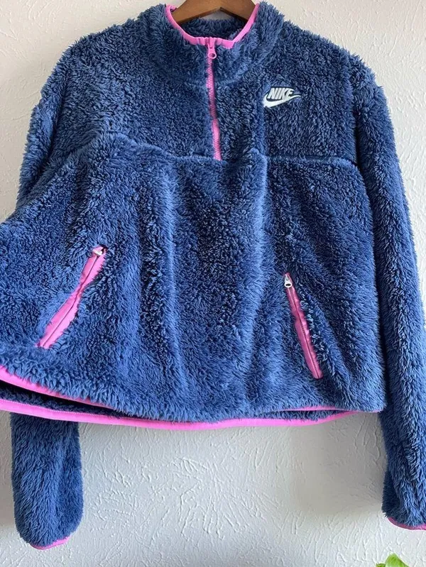 Nike SPORTSWEAR SHERPA PLUSH FLEECE ZIP CROP SWEATSHIRT SIZE 1X - Image 8