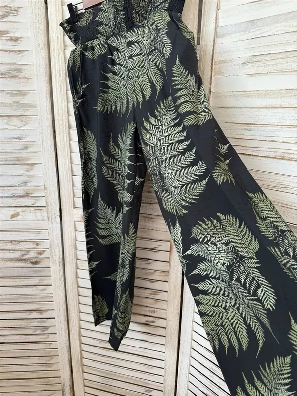 Disturbia Wide-Leg Fern Print Pants, 4 - Image 5