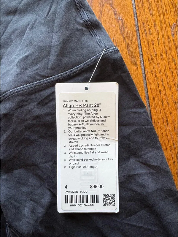 Lululemon Align High Rise 28” Heritage Camo Black Size 4 NWT - Image 5