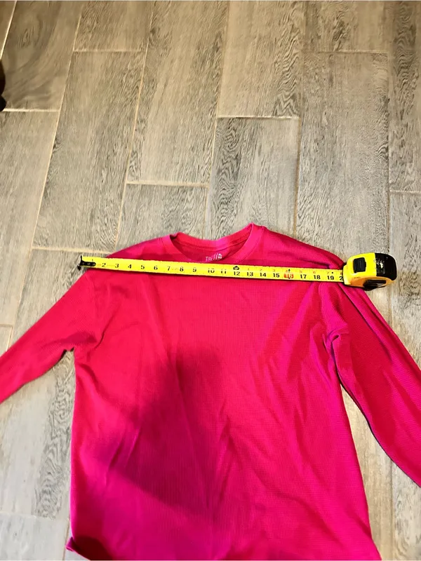 Time and Tru Bright Pink Long Sleeve Waffle Knit Top- size xl - Image 2