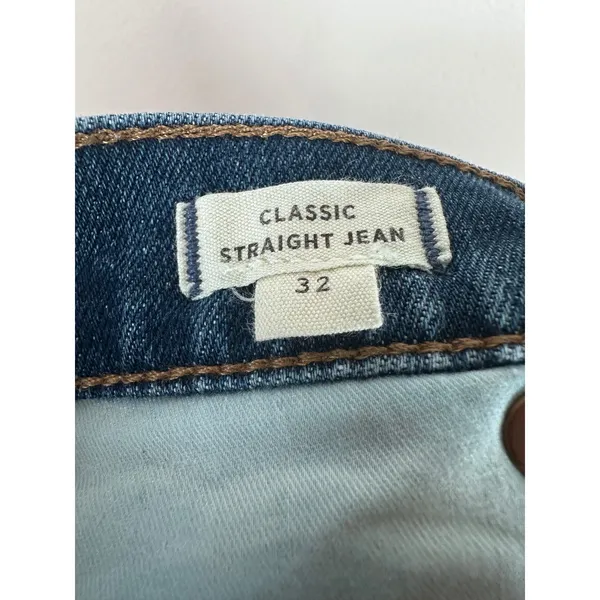 Madewell Classic Straight Jean Women 32 Blue Denim High Rise Minimalist - Image 7