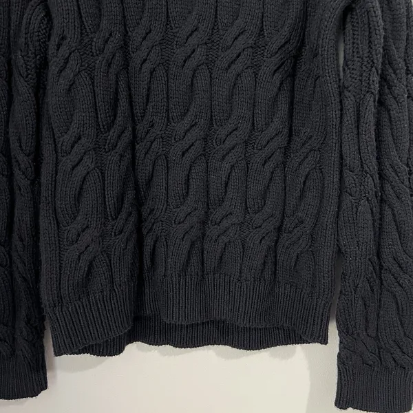 J Brand‎ Sweater Women's Medium Noella 100% Wool Cable Knit Turtleneck Chunky - Image 8