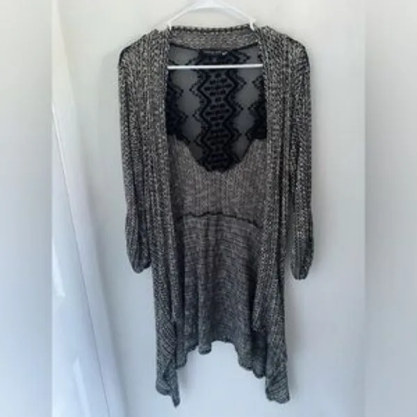 Living Doll LA Lace Back Cardigan Dress Large Goth Witchy Whimsigoth Bohemian - Image 11