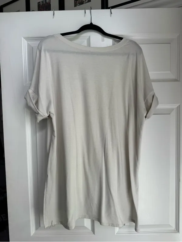 Shop the Mint Cream V-Neck Tee - Image 2