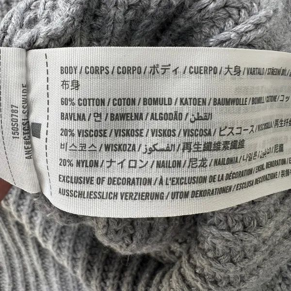 Abercrombie‎ & Fitch Cropped Turtleneck Sweater Large Gray Ribbed Cozy Knit Soft - Image 5