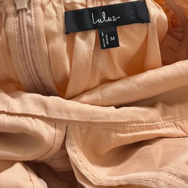 Lulus Sintra Peach Pleated Backless Maxi Dress size Medium NWT - Image 3