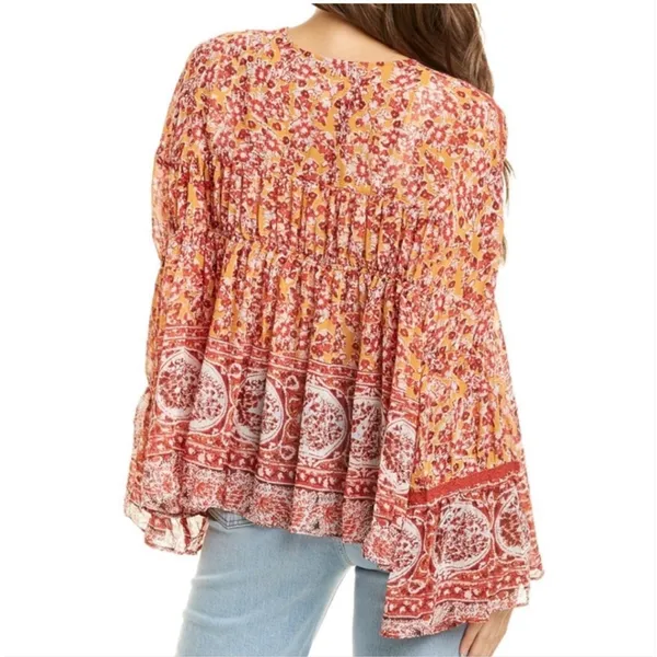 Free People Lorriane Tiered Kimono with Bonus Tank Small Boho Hippie Flowy NWOT - Image 2