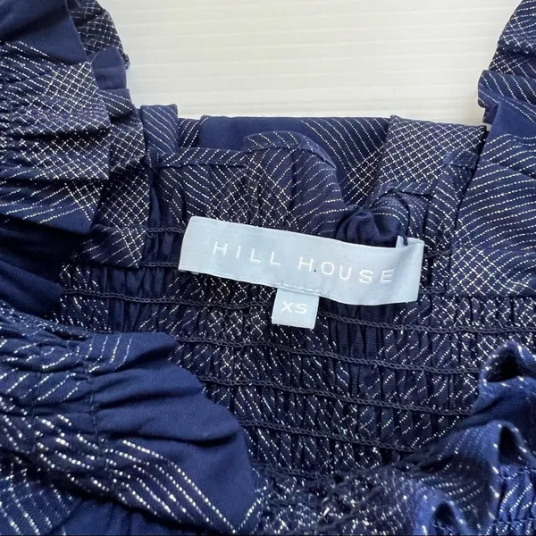 Hill House Ellie Nap Dress Navy Glitter Check, XS - Image 7