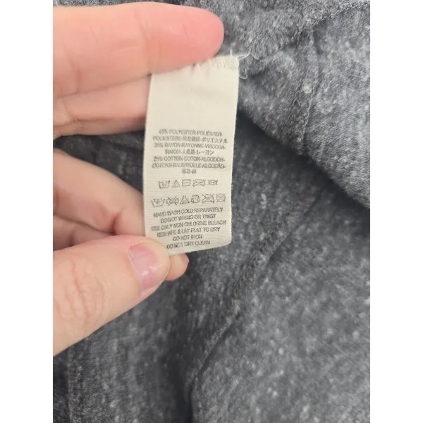 We The Free Tunic Womens Small Sharkbite Hem Charcoal Gray Long Sleeve EUC - Image 4