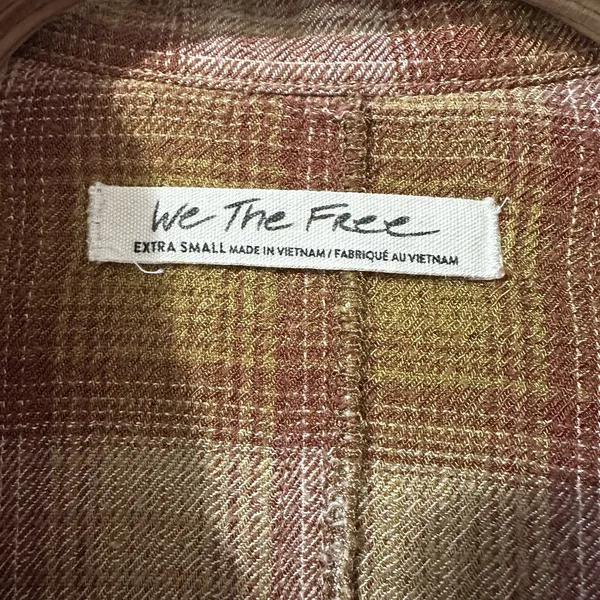 We The Free People Dress Women's XS By The Way Plaid‎ Mini Tunic Button Pockets - Image 6