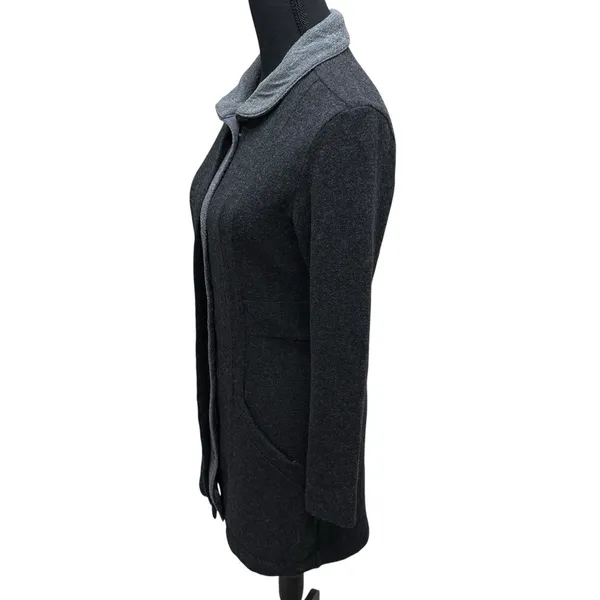 Horny Toad‎ Monterosa Car Coat Wool Blend Size Small Charcoal Grey Pockets - Image 5