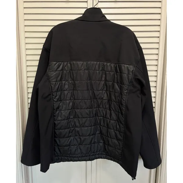 Athletech Puffer Jacket‎ Zip Up Size Large Zip Pockets Fleece Lined Black Toggle - Image 5