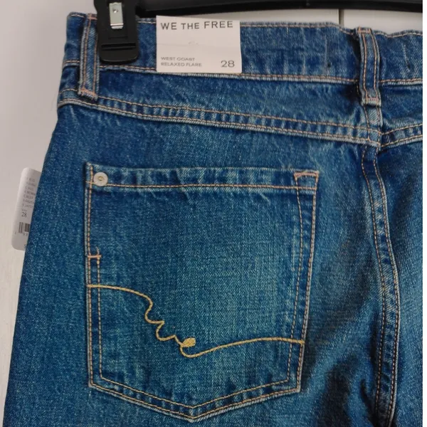 We The Free Free People‎ Humble Flare Jeans Blue Denim High Rise 70s 28 NEW - Image 5