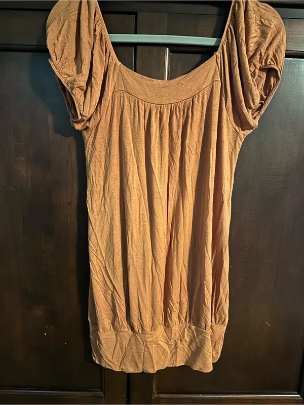 American Rag Rust Orange Casual Top with Subtle Gather - Image 2
