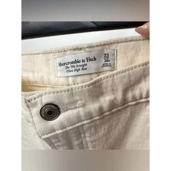 Abercrombie the 90s straight ultra high rise ivory stone - Image 4
