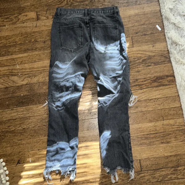 Black Ripped Jeans Size 24 - Image 3