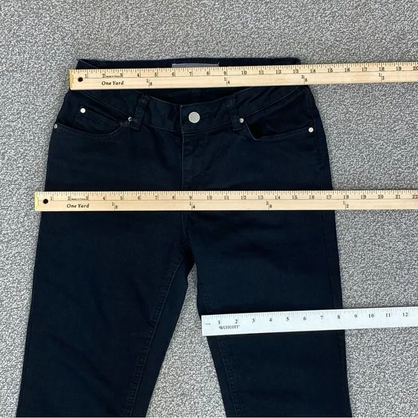 Zara Jeans‎ Womens 8 Black Beaded Back Pocket Straight Leg Low Rise Stretch - Image 8