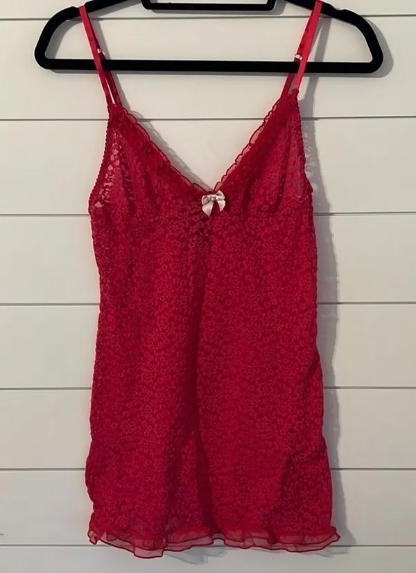 Victorias Secret Red Lace Camisole Sz Lg Bin 🔵 - Image 2