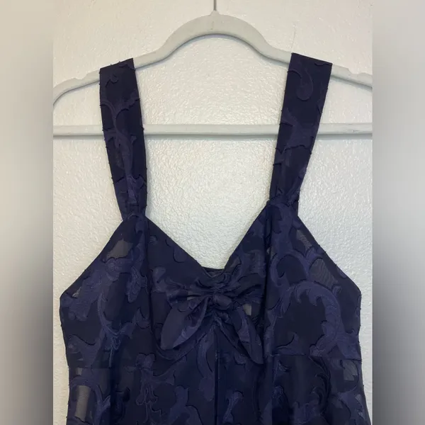 Victoria's Secret Vintage Y2K Babydoll Dark Blue Chemises Top with Bow Size S‎ - Image 2