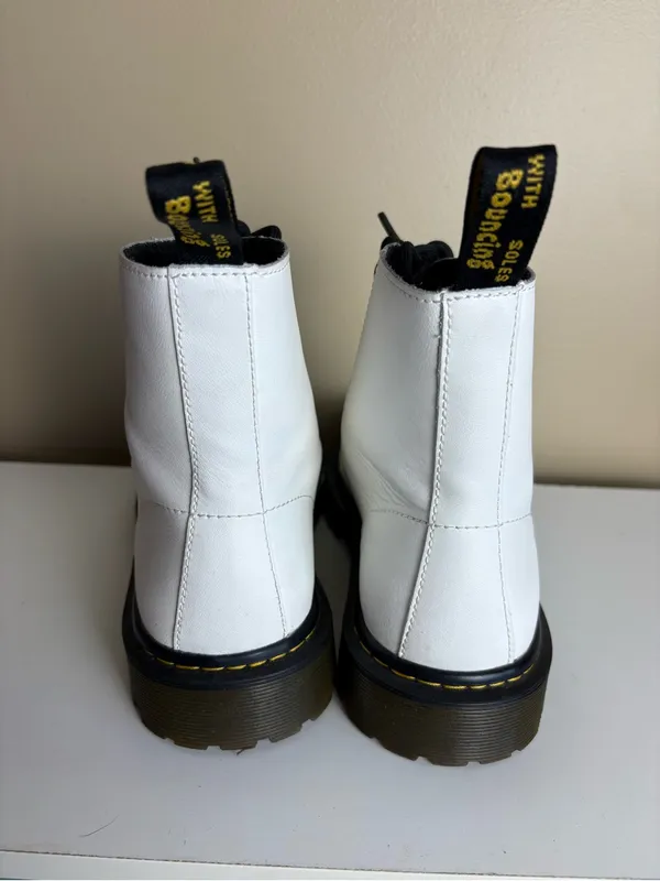 Dr. Martens Women's Luana White Lace Up Combat Boots Size 9 - Image 5