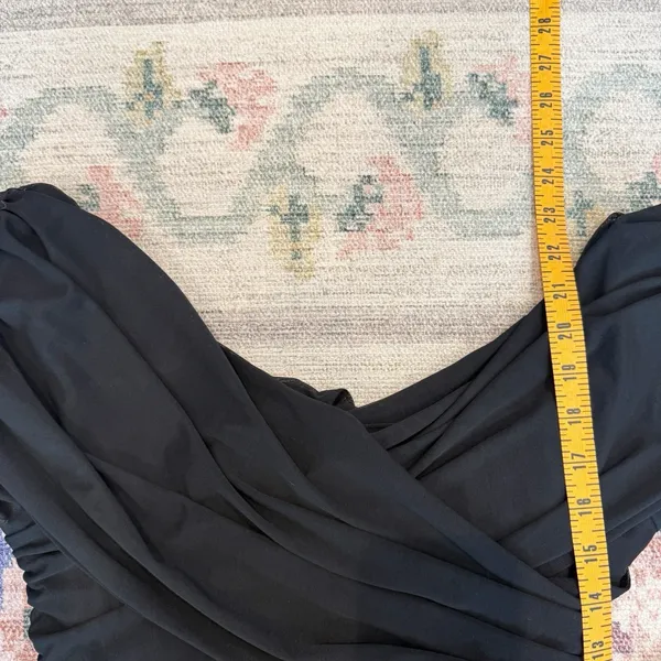 Abercrombie & Fitch Sheer Black Bodysuit Large Deep V Neck‎ Whimsy Soft - Image 6