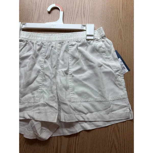 Universal Threads New Women’s Shorts Linen Rayon Elastic Waistband White Small - Image 2